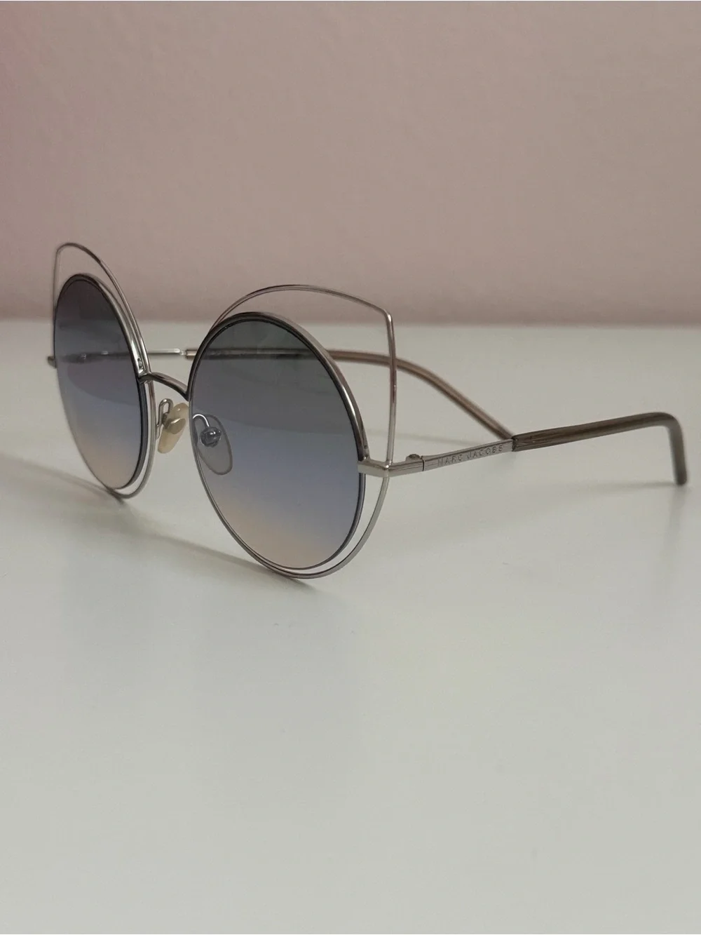 Marc Jacobs MARC 10/S Silver Cat-Eye Sunglasses w/ Case